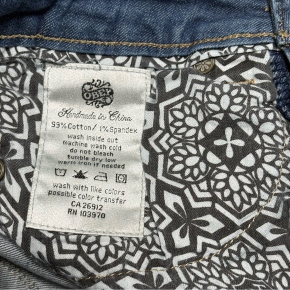 Obey Women's Straight Leg Blue Jeans - Picture 9 of 11